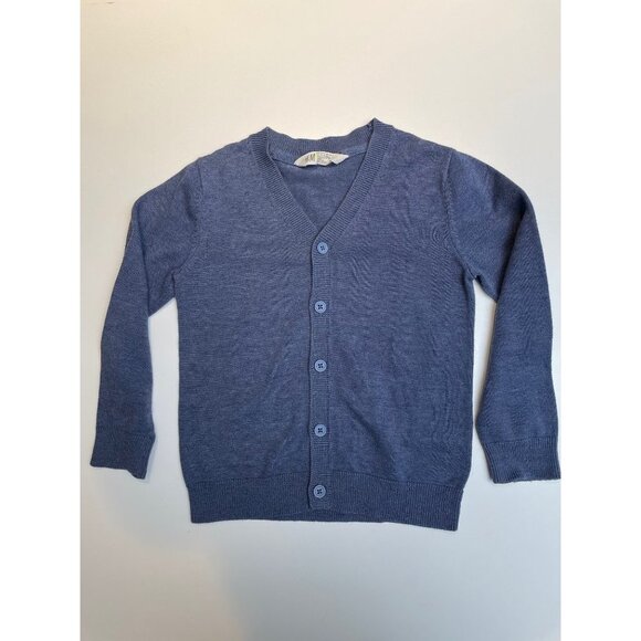 H&M Kids Blue Button-Down Long Sleeve V-Neck Cardigan Size 6-6Y - Picture 2 of 3